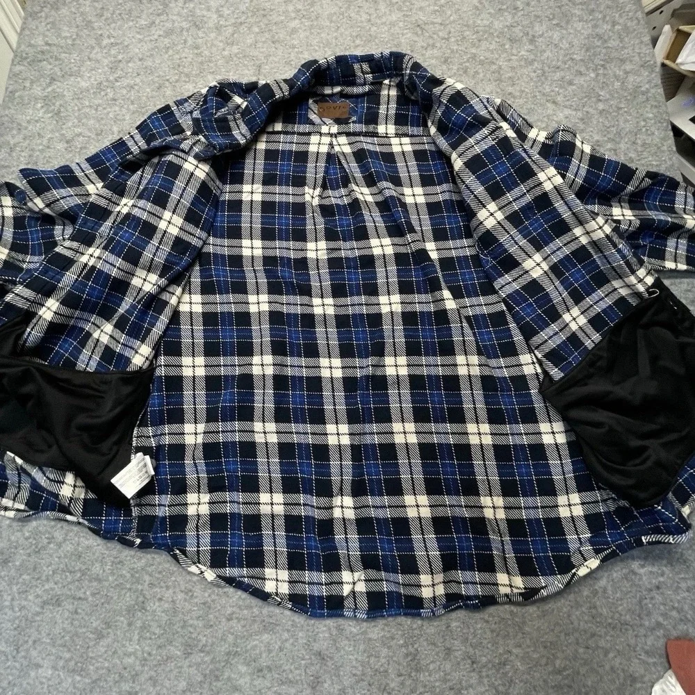 Orvis Flannel Shirt Mens XXL Long Sleeve Plaid Cotton Blue White